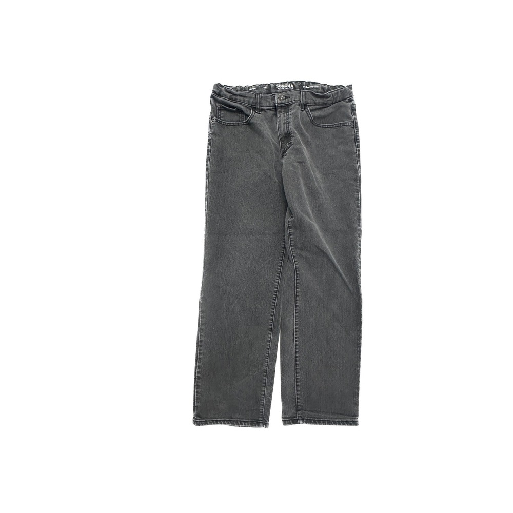 Sonoma Boys 18H Everyday Jean Straight Leg Washed Black Denim Adjustable Waist